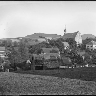 Pohled na obec Růžovou kolem roku 1900