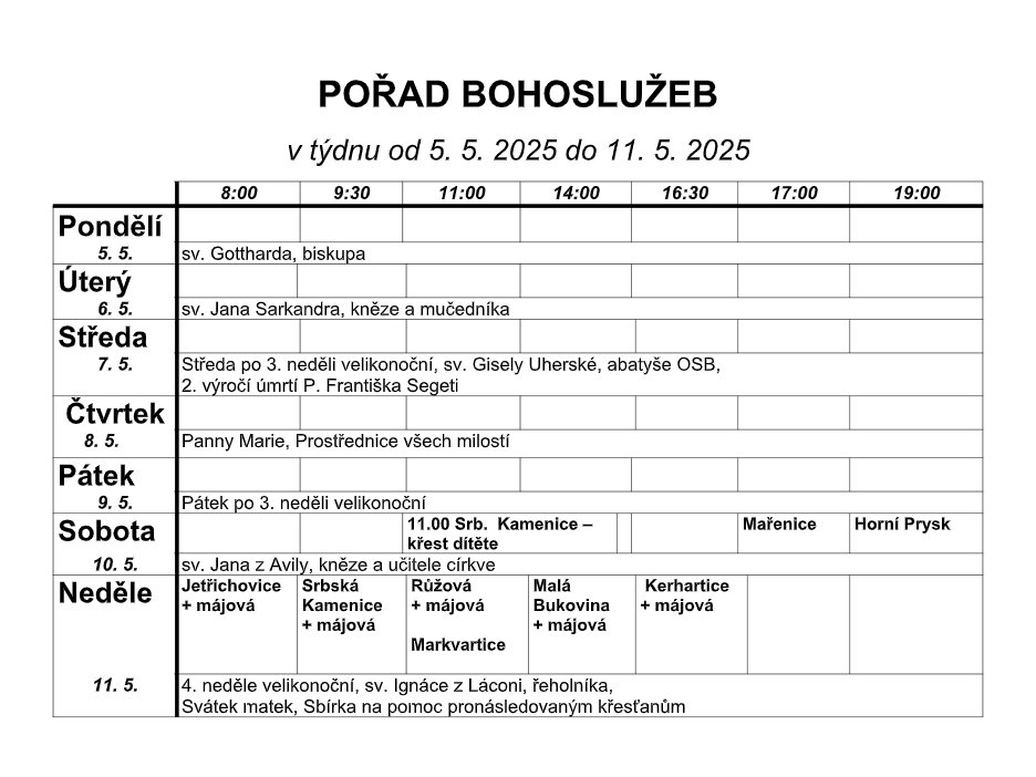 Bohoslužby