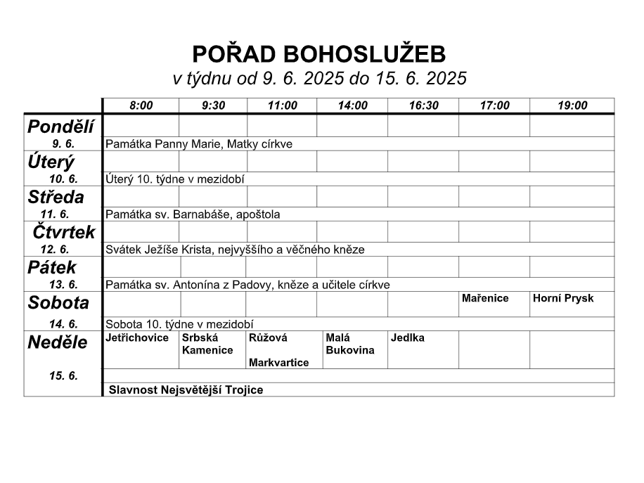 Bohoslužby