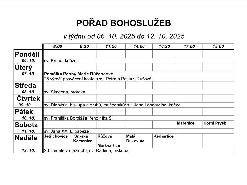 Bohoslužby